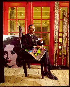 Fred Hughes in Andy Warhol's Factory with Liz Taylor Painting, NYC - Pop Art