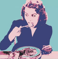 Sophia Loren Eating Spaghetti by David Gamble - Pop Art