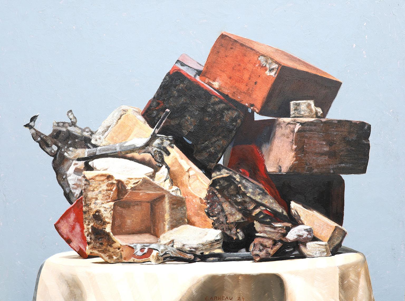 David Garneau Still-Life Painting - Still Life with Shrapnel (Study III)