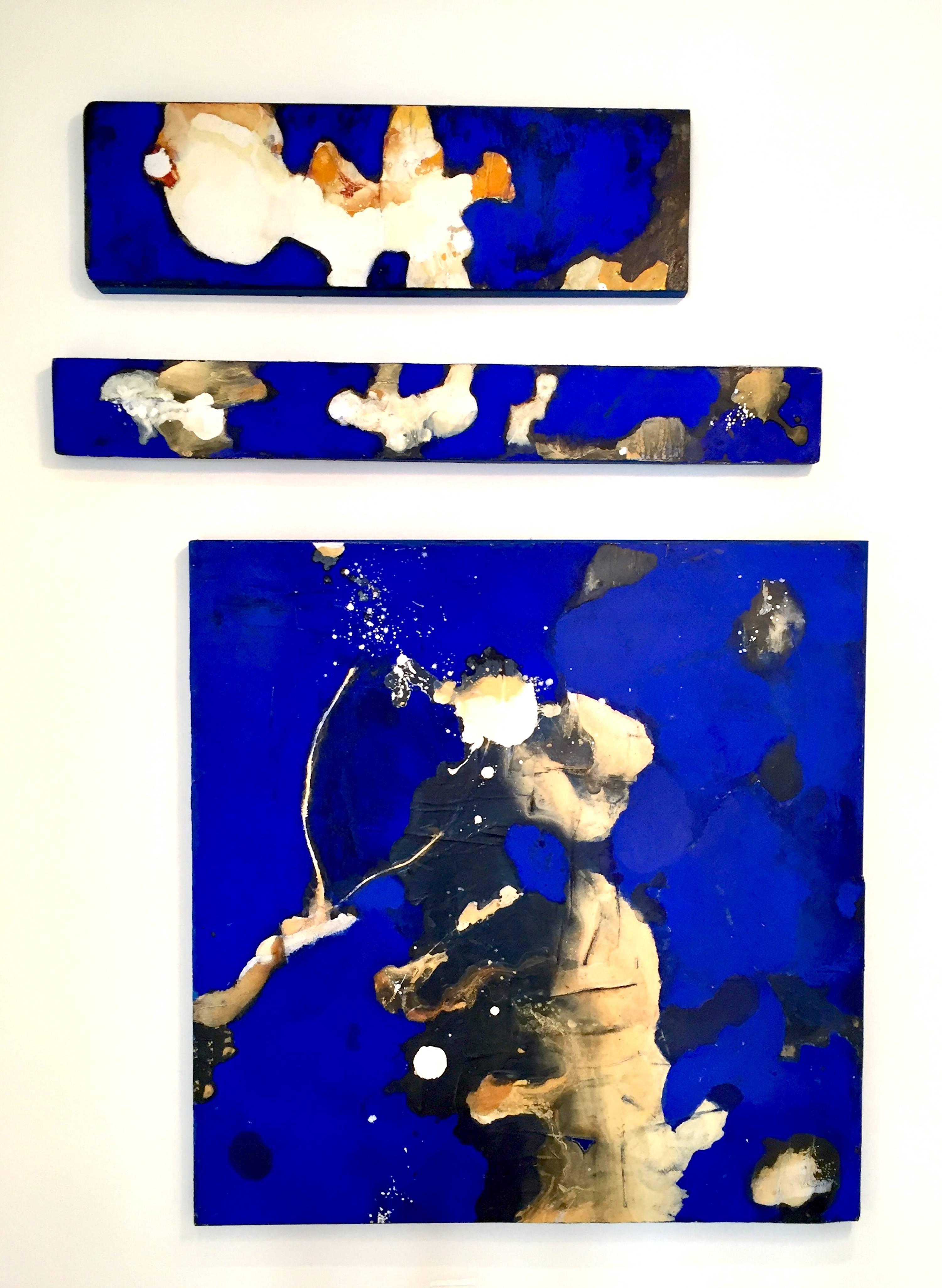 David Geiser Abstract Painting - Blue Surge Horizon