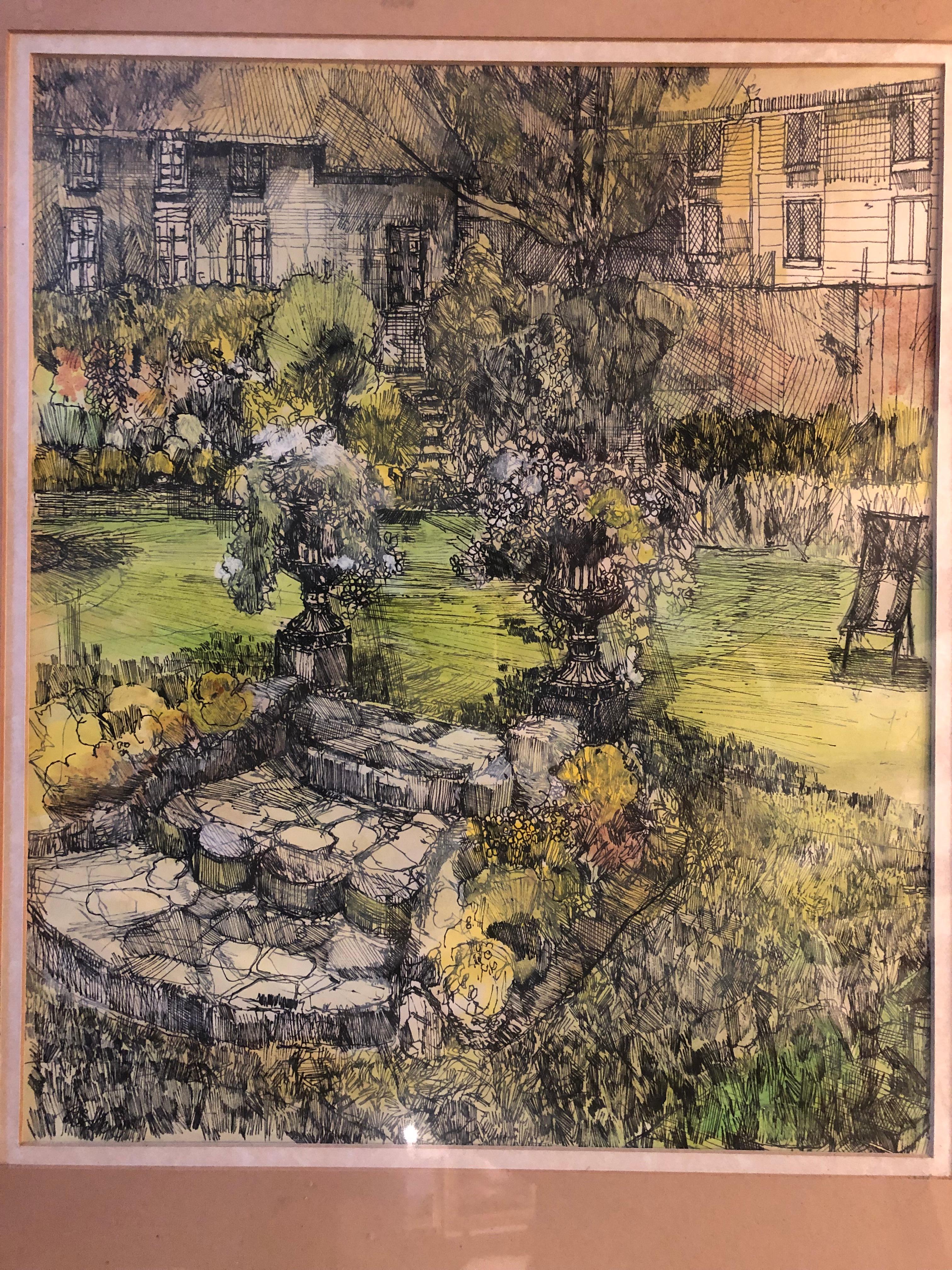 David Gentleman Landscape Painting - Garden Landscape