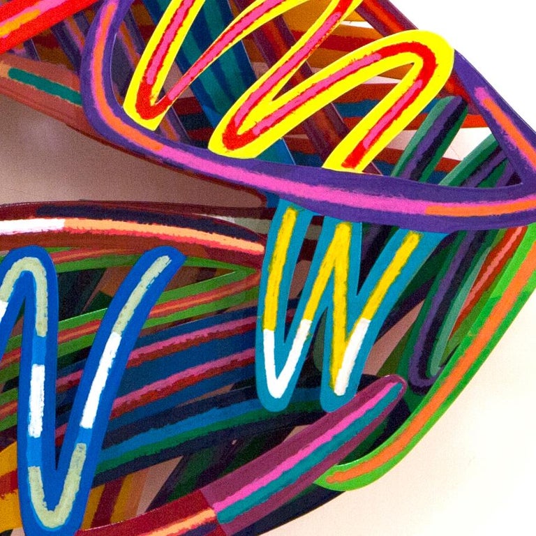 David Gerstein "Lipstick", 3D Handpainted Metal Wall Sculpture For Sale at 1stDibs