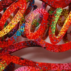 "Read My Lips", 3D Hand-painted Metal Wall Sculpture