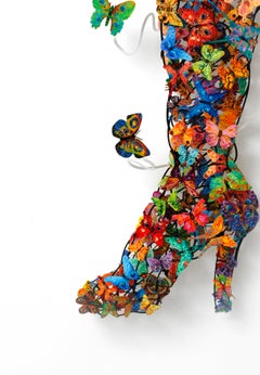 Elegancia - escultura figurativa de pared