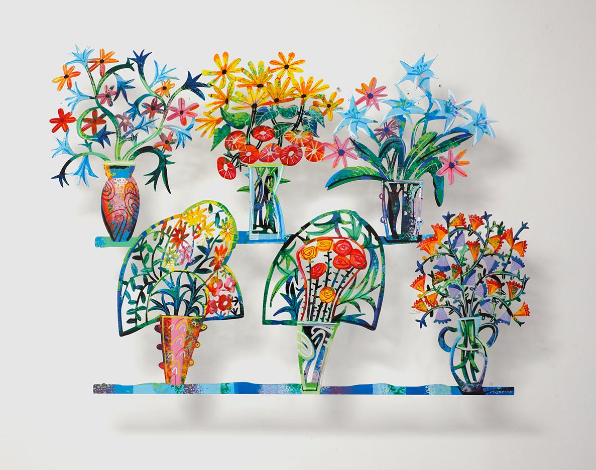 Flower shop A - figurative wall sculpture