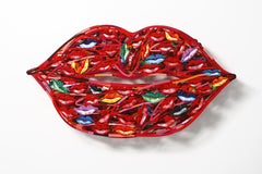 "1000 Kisses", 3D Hand-painted Metal Wall Sculpture 