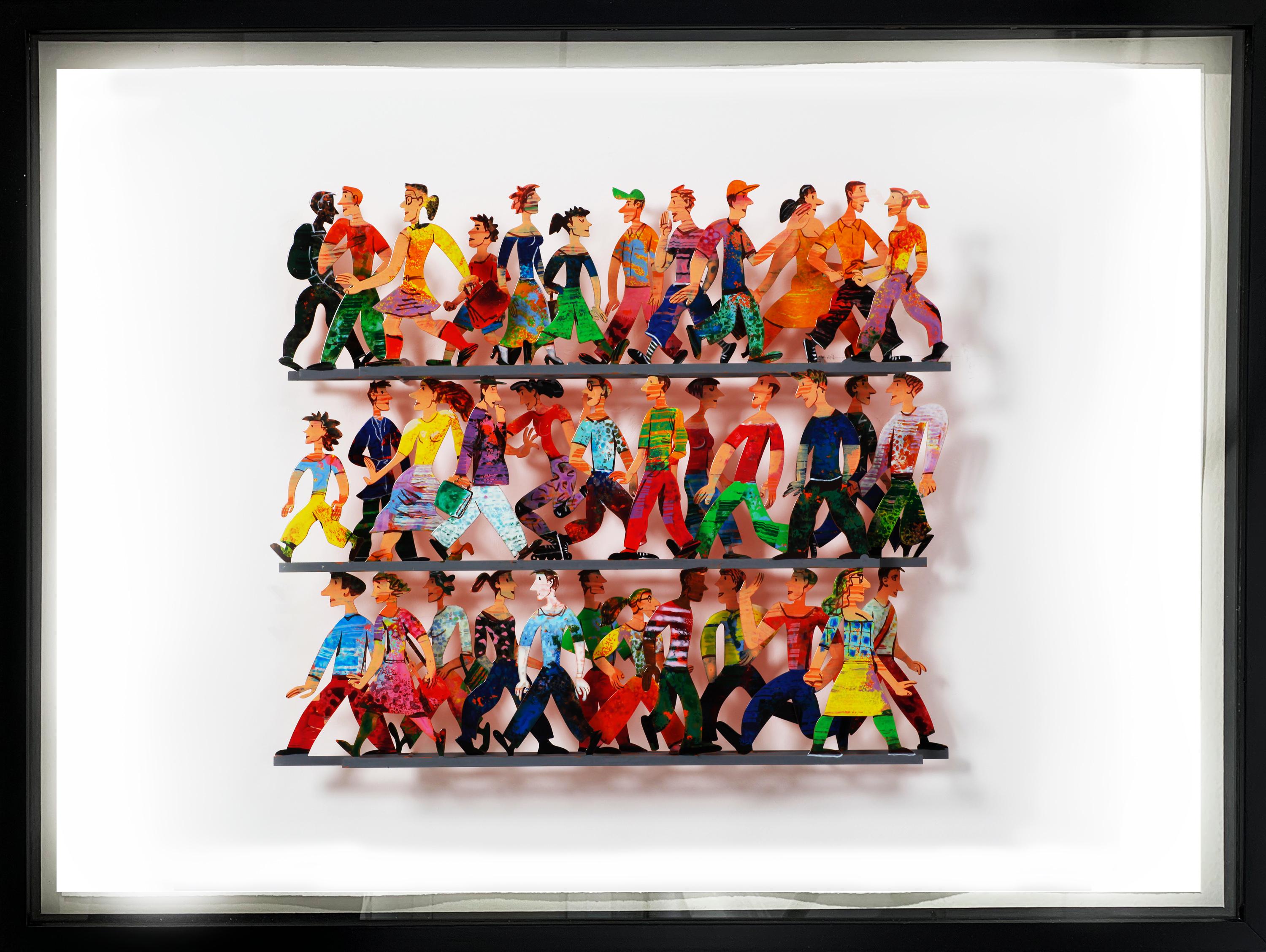 David Gerstein Figurative Sculpture - 5th Avenue B, Paper Cuts