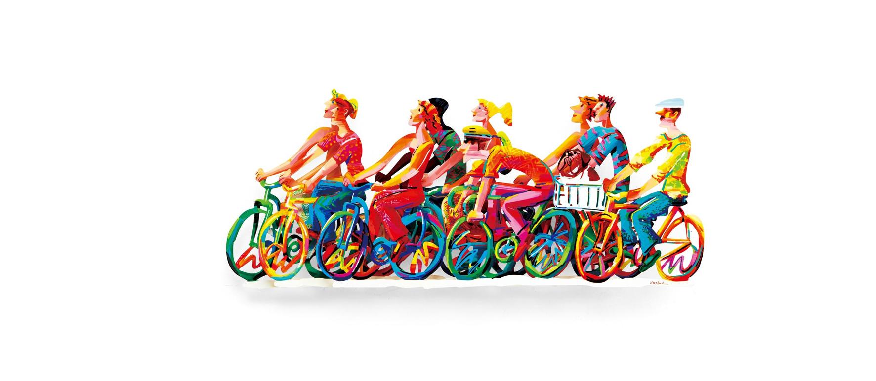 David Gerstein Figurative Sculpture - Biking II A