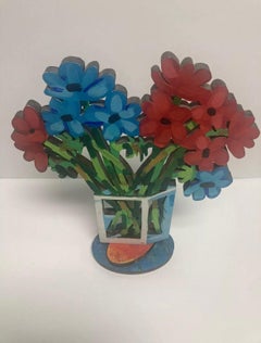 "Ramo de Flores" Escultura de Madera Doble Cara