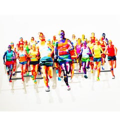"Marathon NY", 3D Hand-painted Metal Wall Sculpture