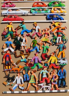 Megalopolis - Sculpture murale en aluminium découpé au laser