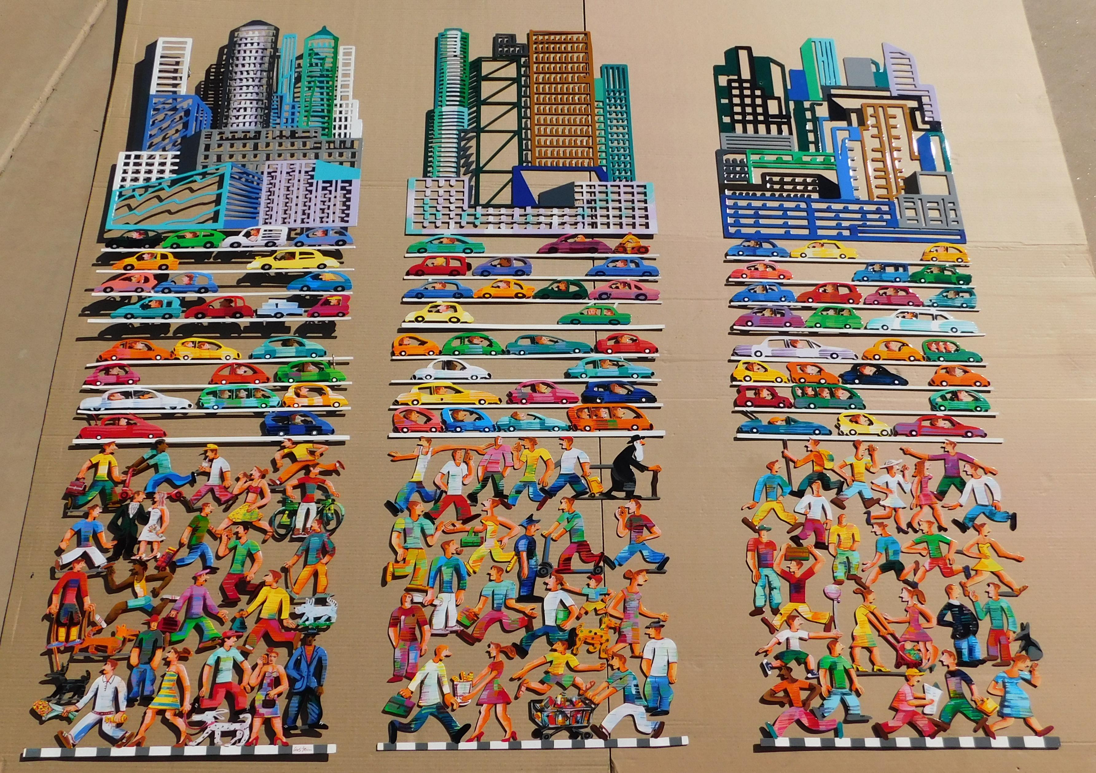 Megalopolis - Laser-Cut Aluminum Wall Sculpture For Sale 6