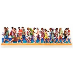 Mikonos B, 3D Hand-painted Metal Wall Sculpture
