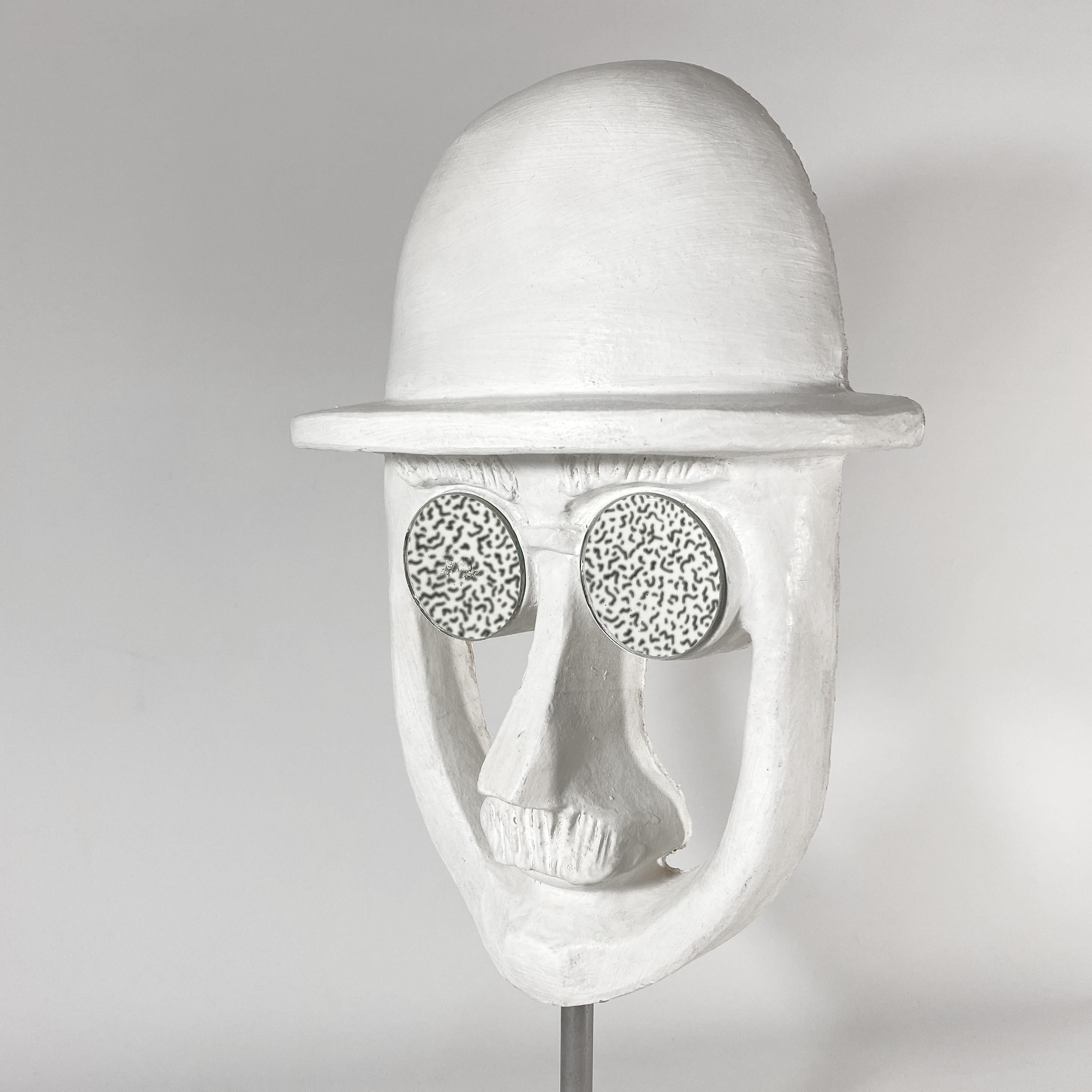 David Gil Bennington Potters Verspiegelte Gläser Mid Century Skulptur Maske im Angebot 3