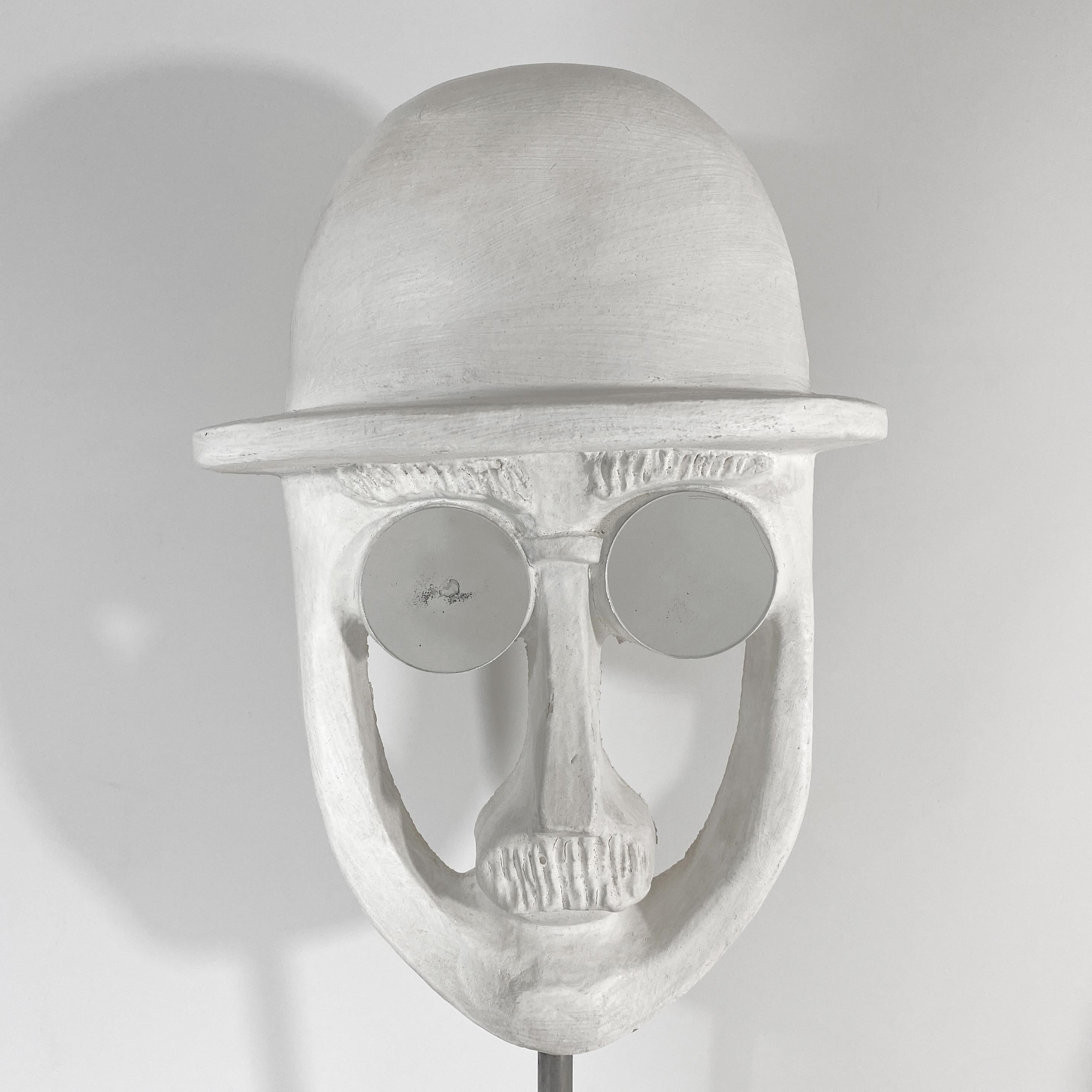 Mid-Century Modern David Gil Bennington Potters Mirrored Glasses Mid Century Sculpture Mask For Sale
