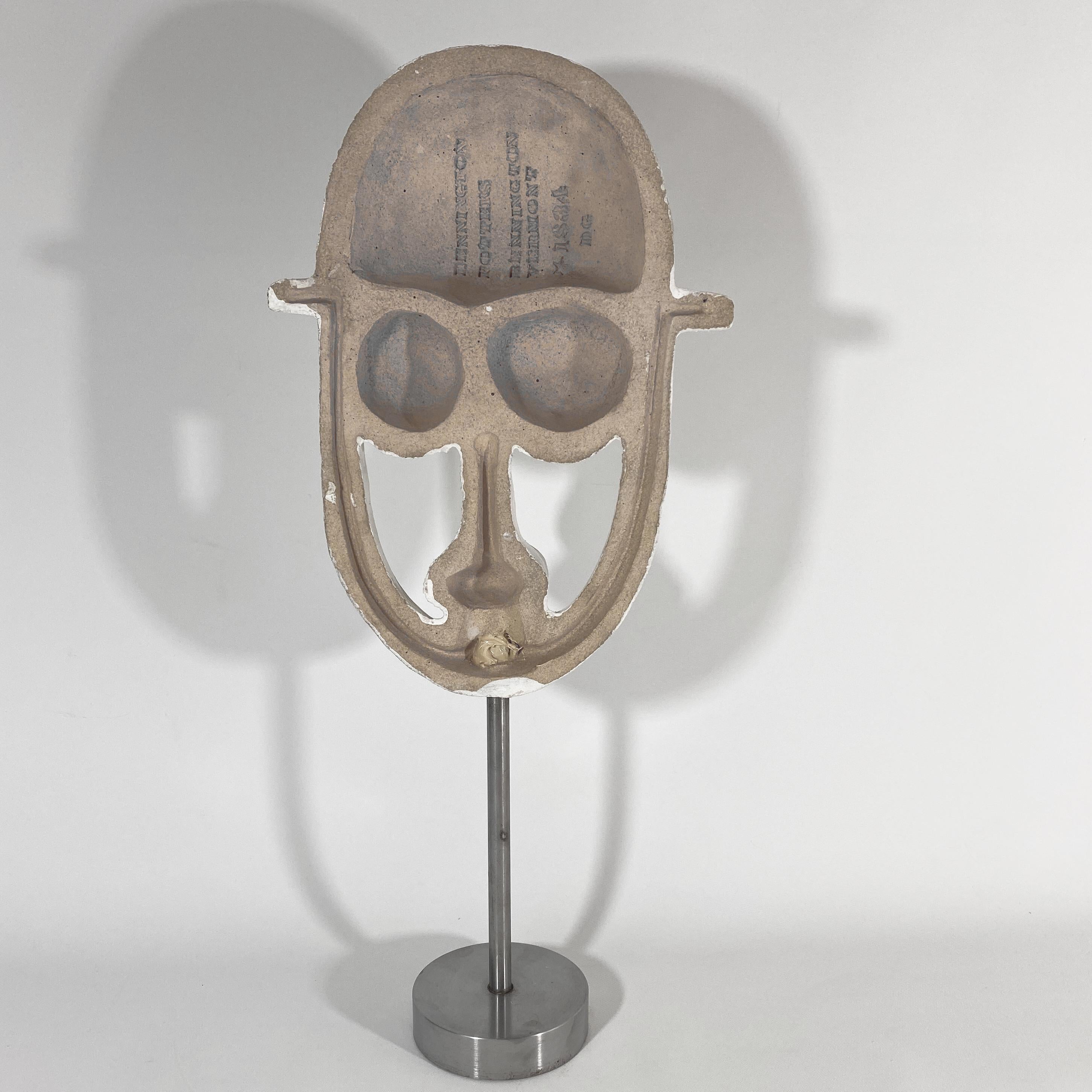 Ceramic David Gil Bennington Potters Mirrored Glasses Mid Century Sculpture Mask For Sale