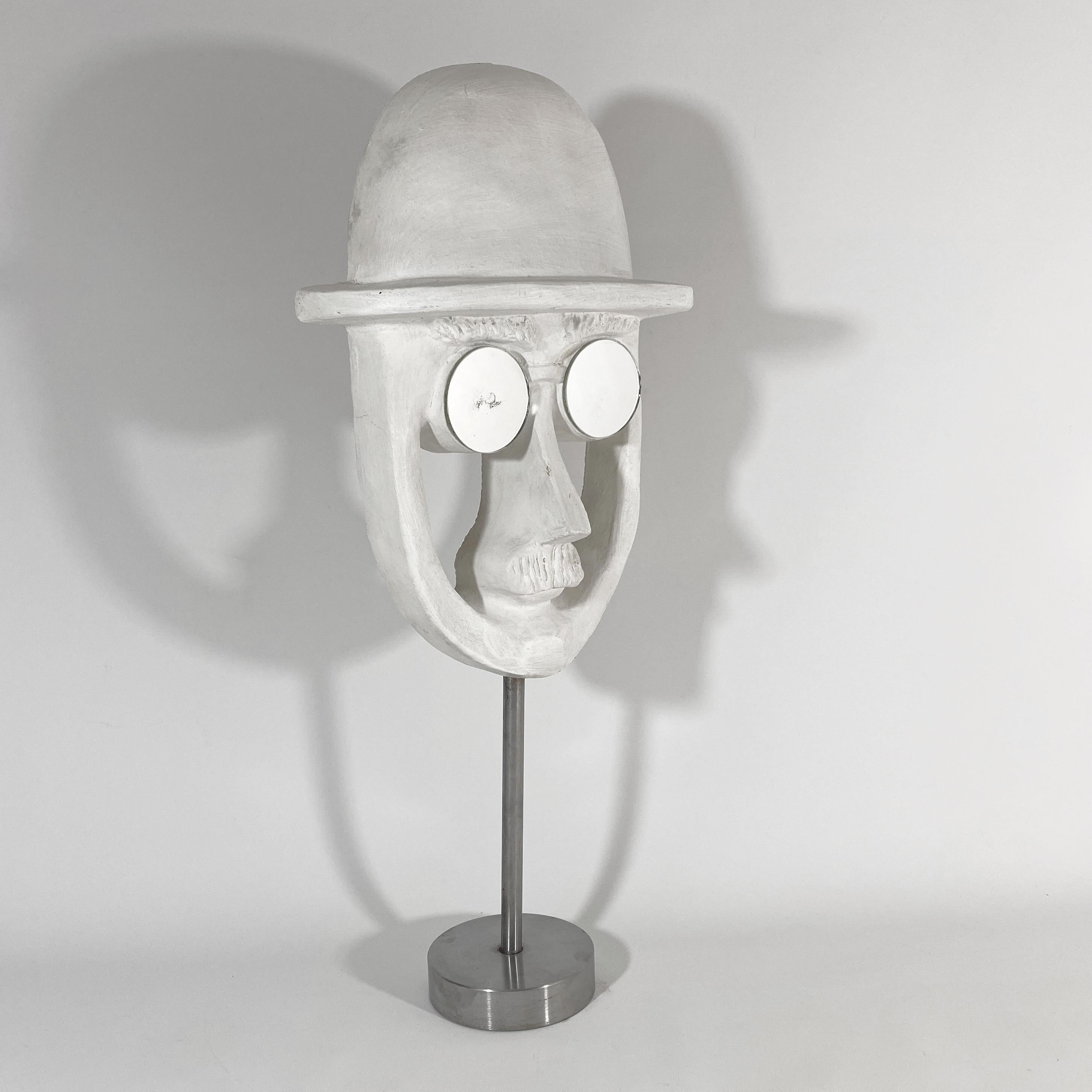 David Gil Bennington Potters Verspiegelte Gläser Mid Century Skulptur Maske im Angebot 1