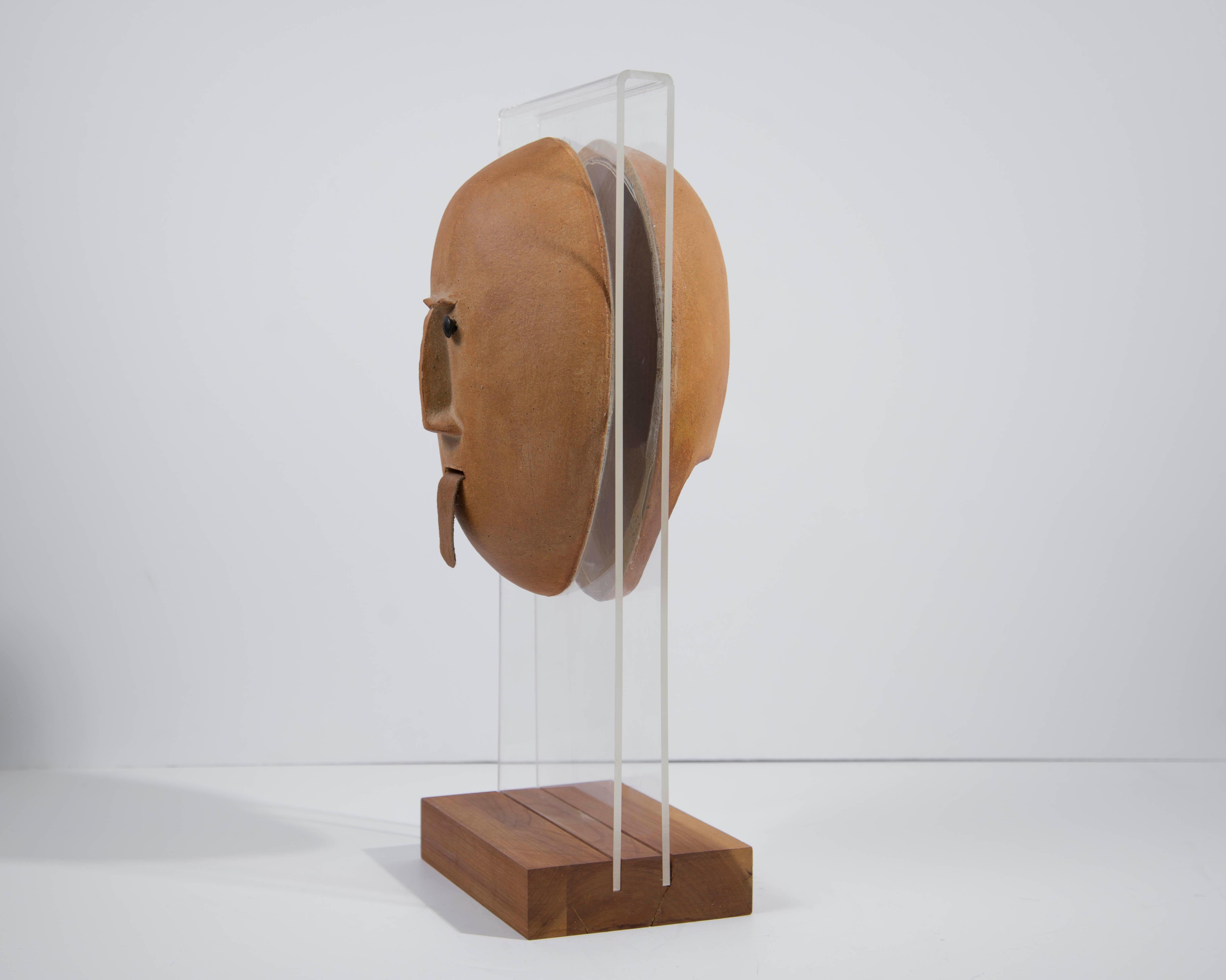 David Gil Bennington Potters Split Head Sculpture In Good Condition In Indianapolis, IN