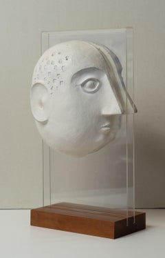 David Gil for Bennington Potters Sculpture abstraite en céramique Buste Céramique/Lucite