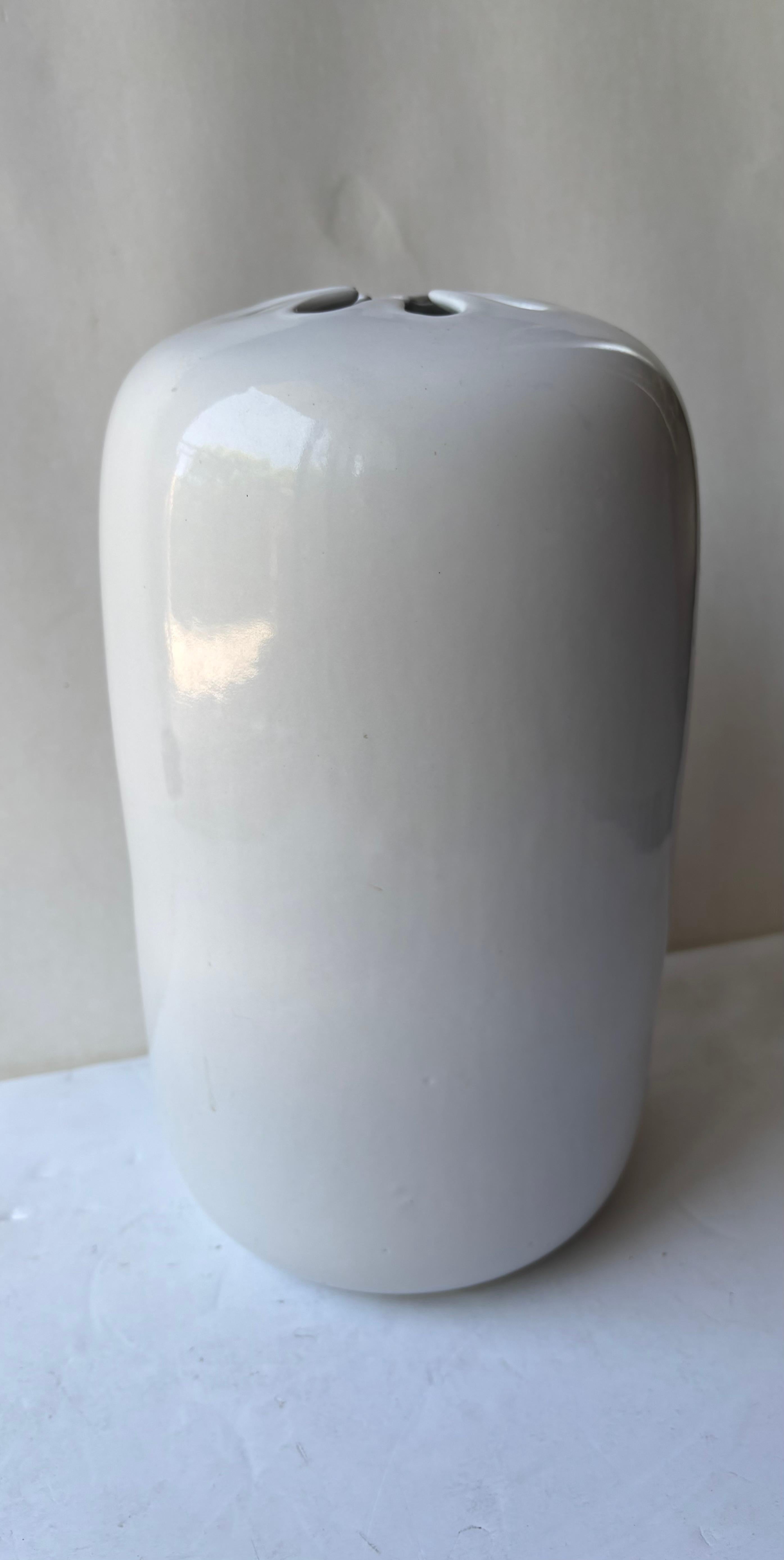 David Gil große Vase 12,3 Weiß glasiert 
