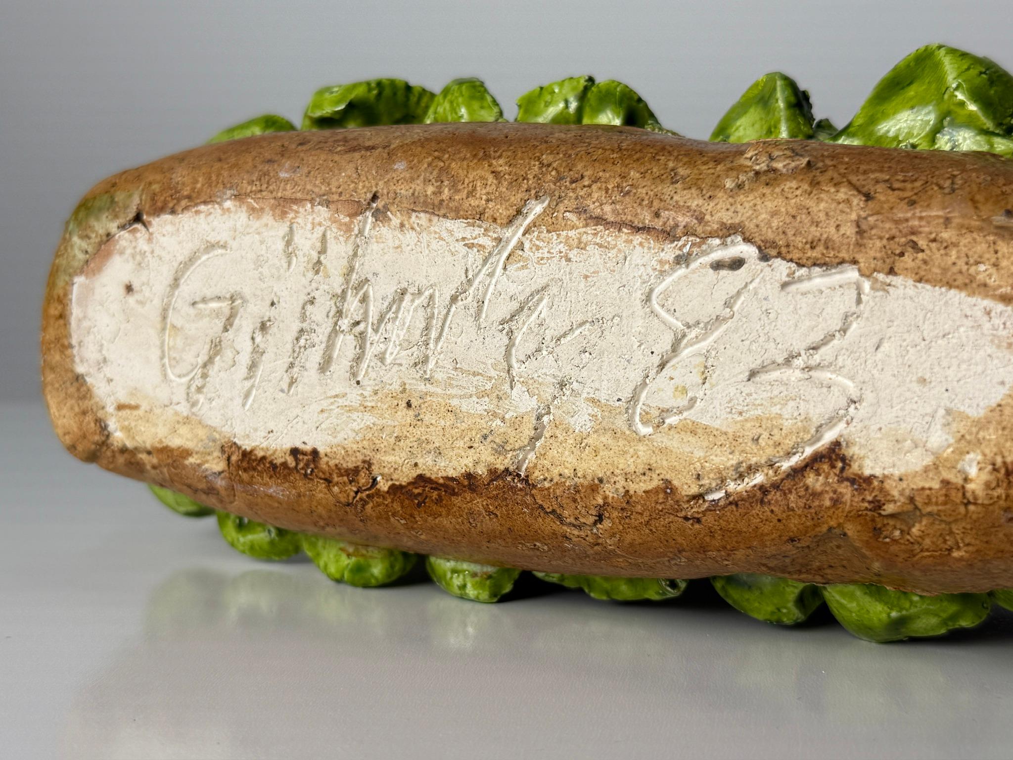 David Gilhooly Ceramic Frog Sandwich Sculpture Funk Movement Pottery Signed 1983 For Sale 2