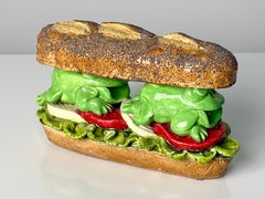 David Gilhooly Scultura di rana in ceramica Funk Movement Pottery Firmato 1983