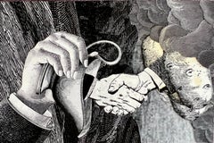Collage, Ensamblaje Pintura sobre cartulina David Gilhooly California Funk Surrealismo