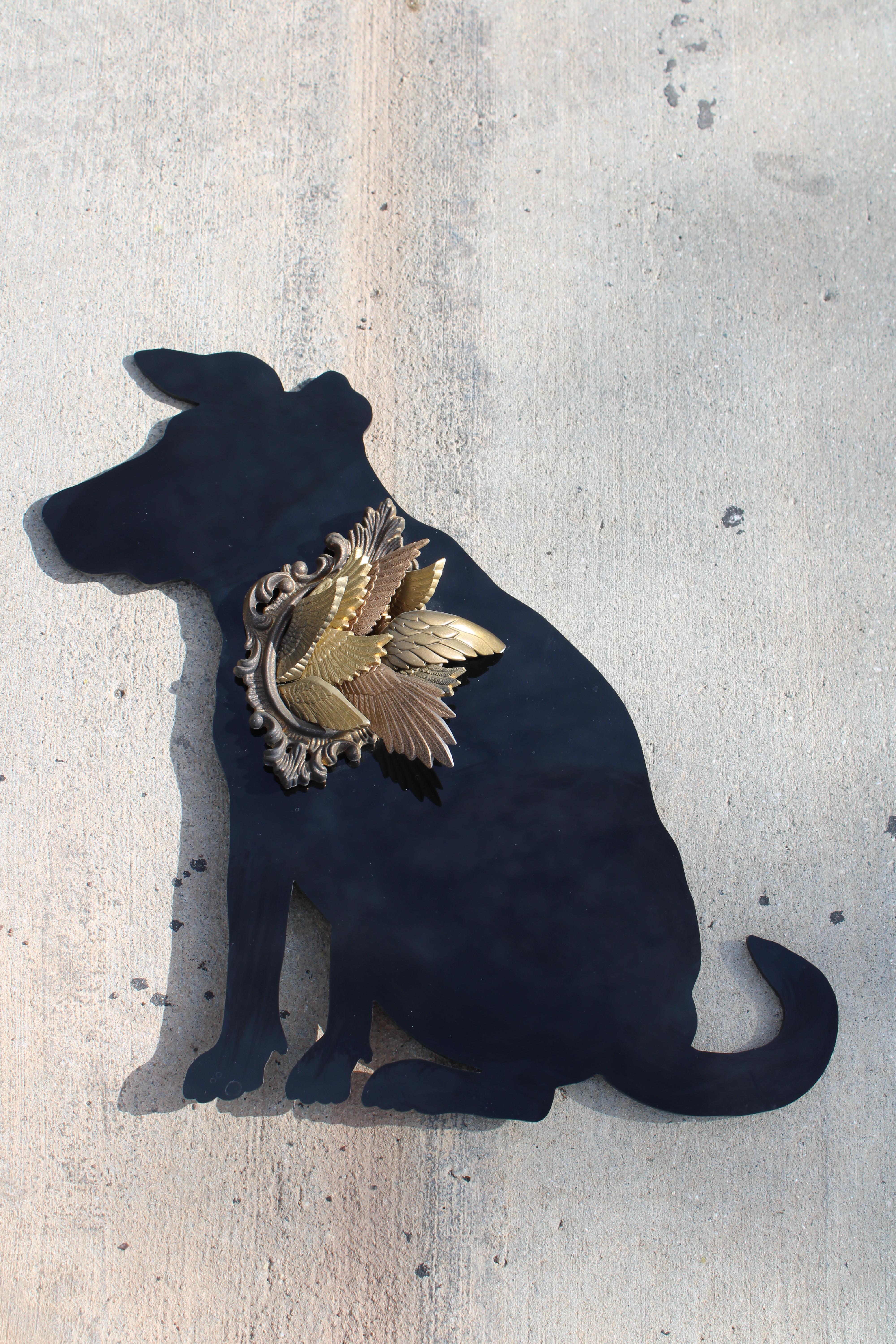 David Gilhooly acrylic dog wall sculpture, #6, titled 