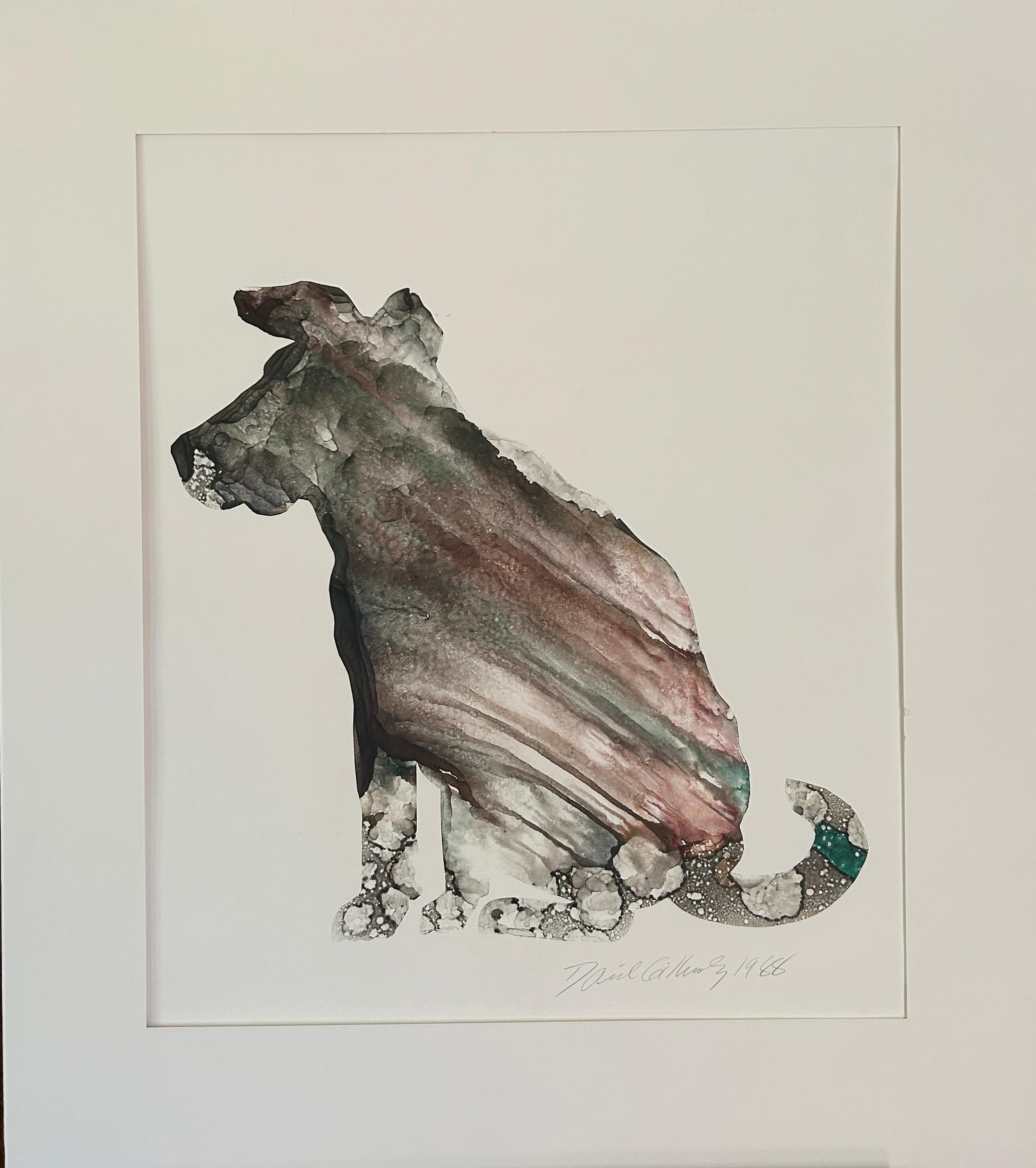 David Gilhooly 'Chinese Landscape Dog' Monotype Singed Print For Sale 5