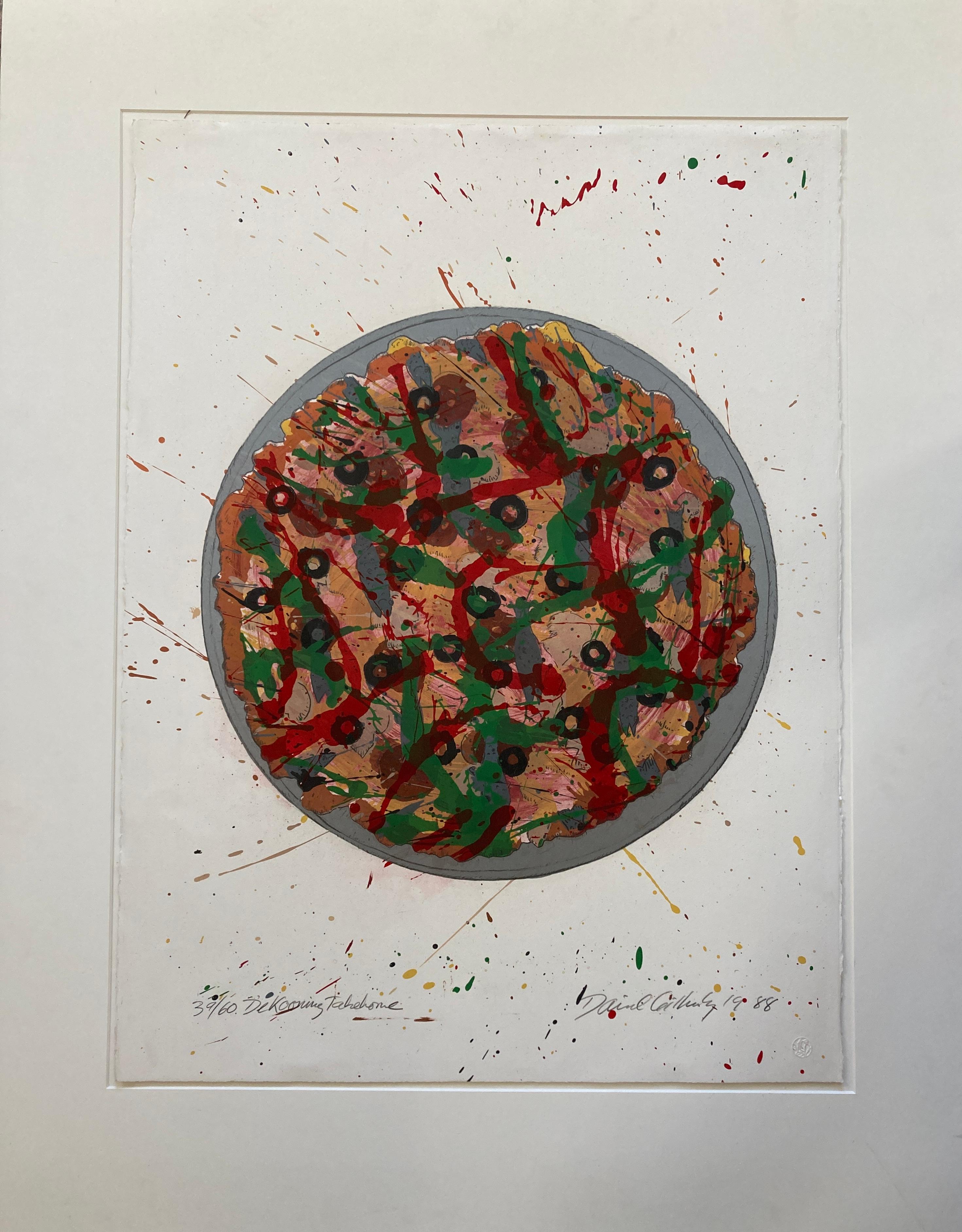 David Gilhooly 'DeKooning Take Home Pizza' Signed, Limited Edition Print For Sale 1