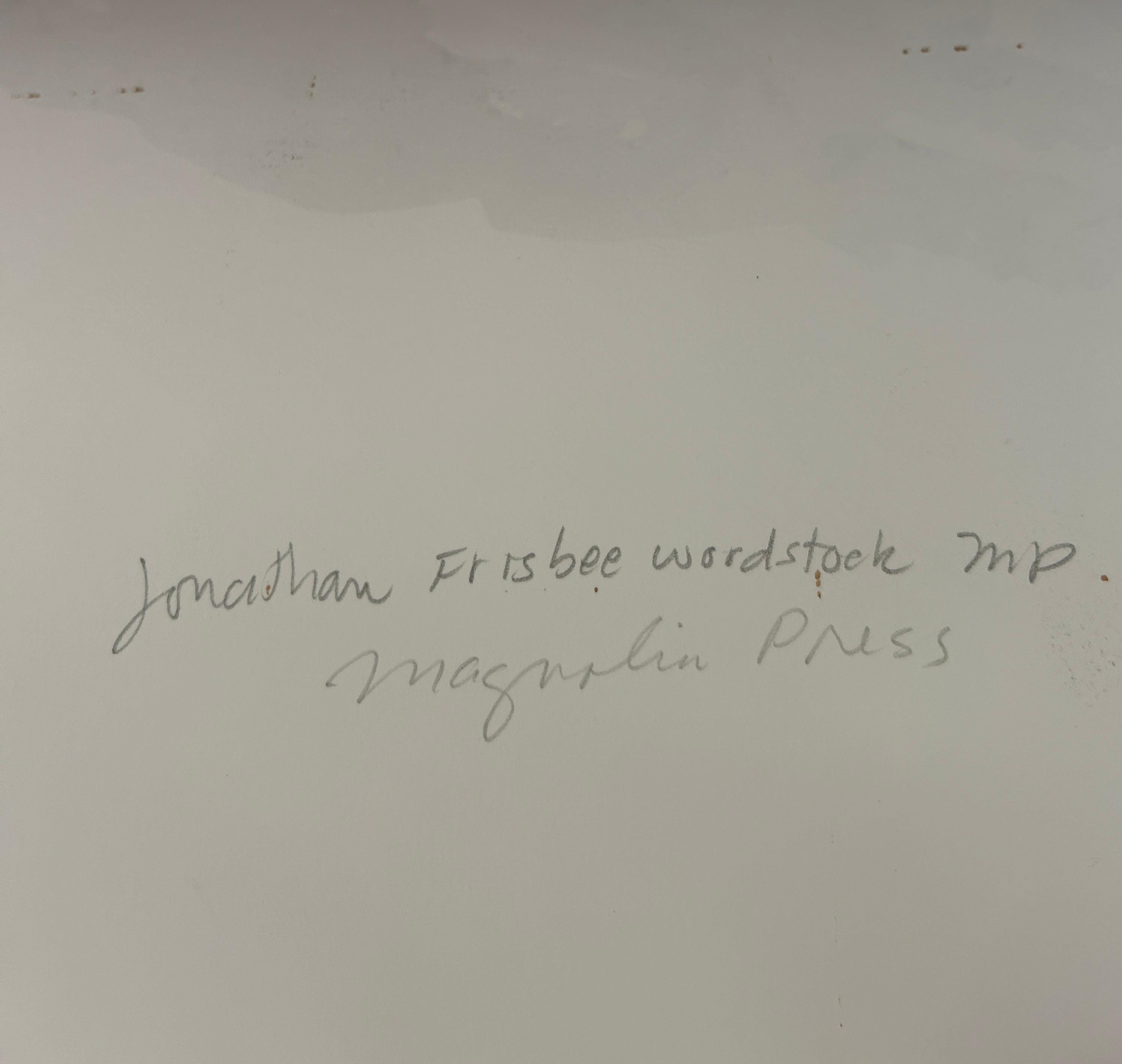 David Gilhooly 'Jonathan Frisbee Woodstock' Monotype Signed Print For Sale 4