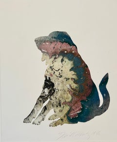 David Gilhooly 'Jonathan Frisbee Woodstock' Monotype Signed Print
