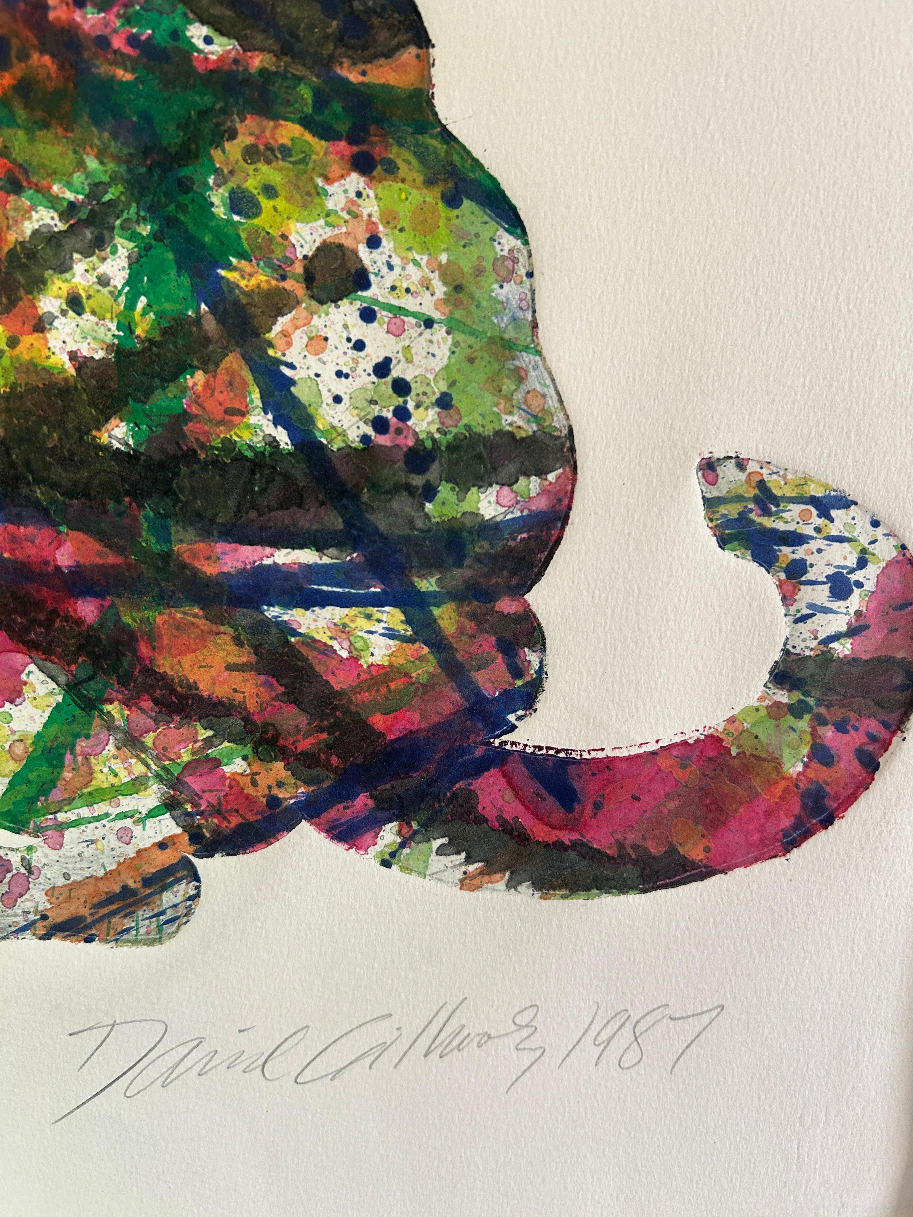 David Gilhooly 'JP's (Jackson Pollock's) Dog' Signed Print For Sale 1