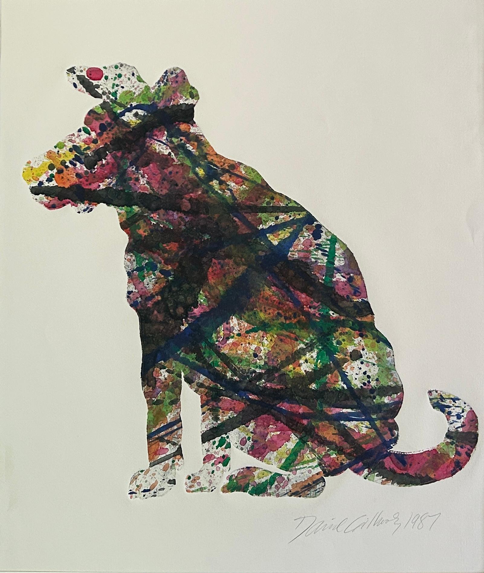 David Gilhooly 'Il cane di Jackson Pollock' Stampa firmata