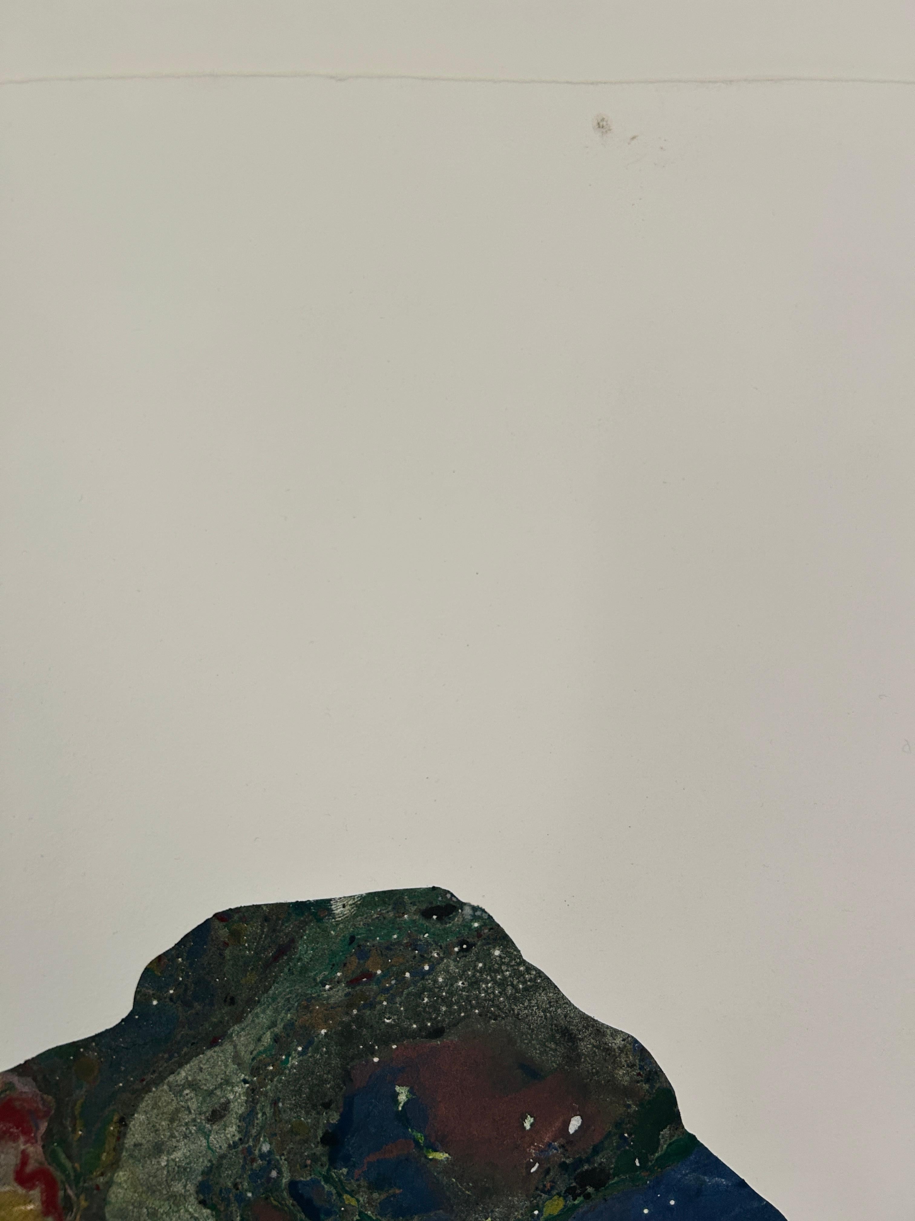 David Gilhooly 'Untitled' Marbleized Dog Signed Monotype Print For Sale 4