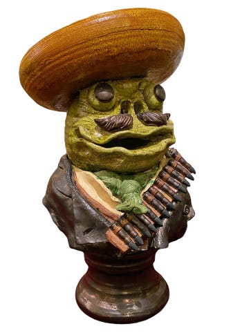 Emiliano Zapata / Frog Revolutionary, 1981, by David Gillhooley