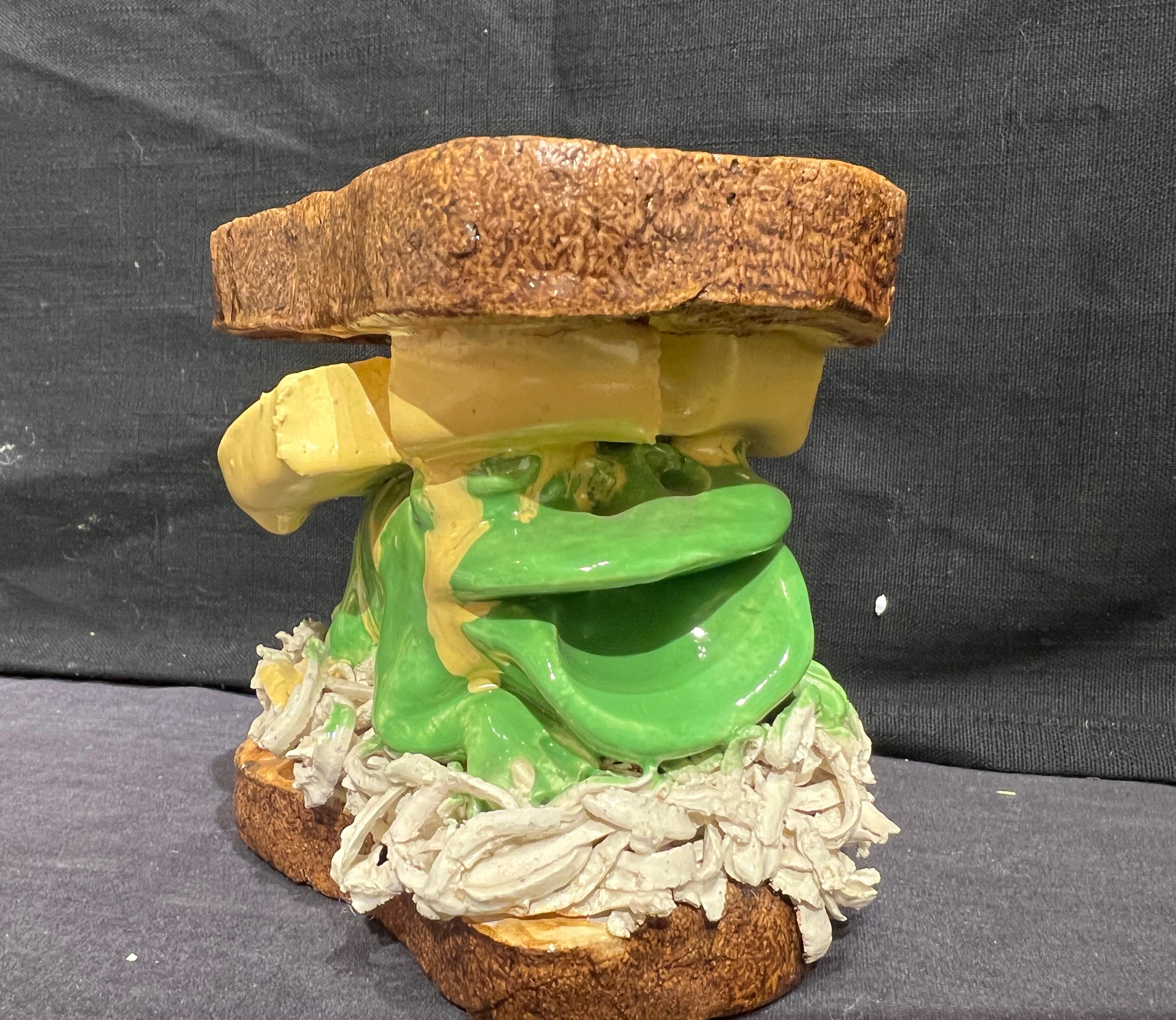David Gilhooly Still-Life Sculpture - Frog and Swiss on Rye