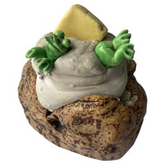David Gilhooy, Baked Potato Frog Ceramic/Pottery Sculpture, Signed