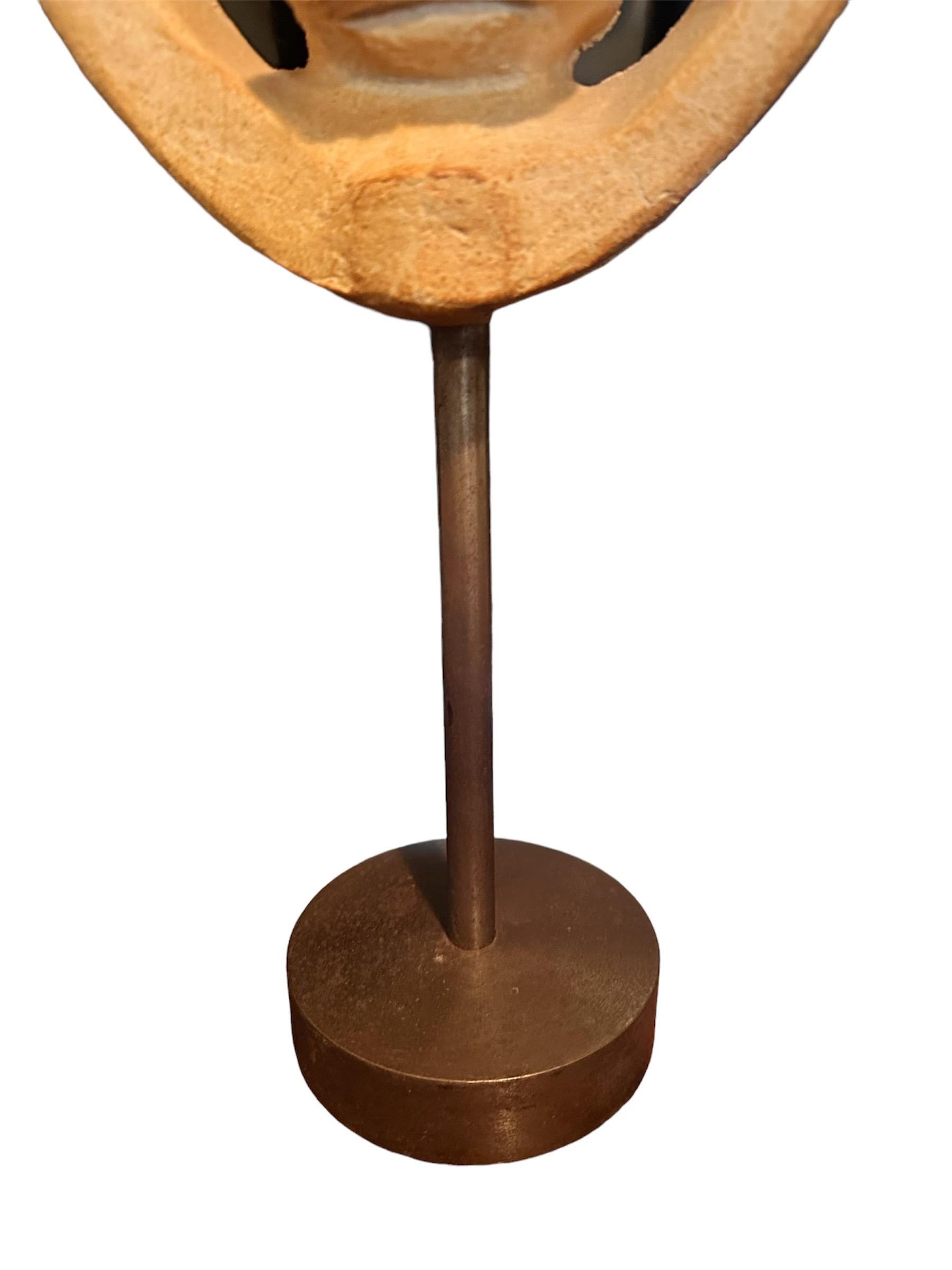 North American David Gill Bennington Pottery Surreal Mirror on Stand Mid Century