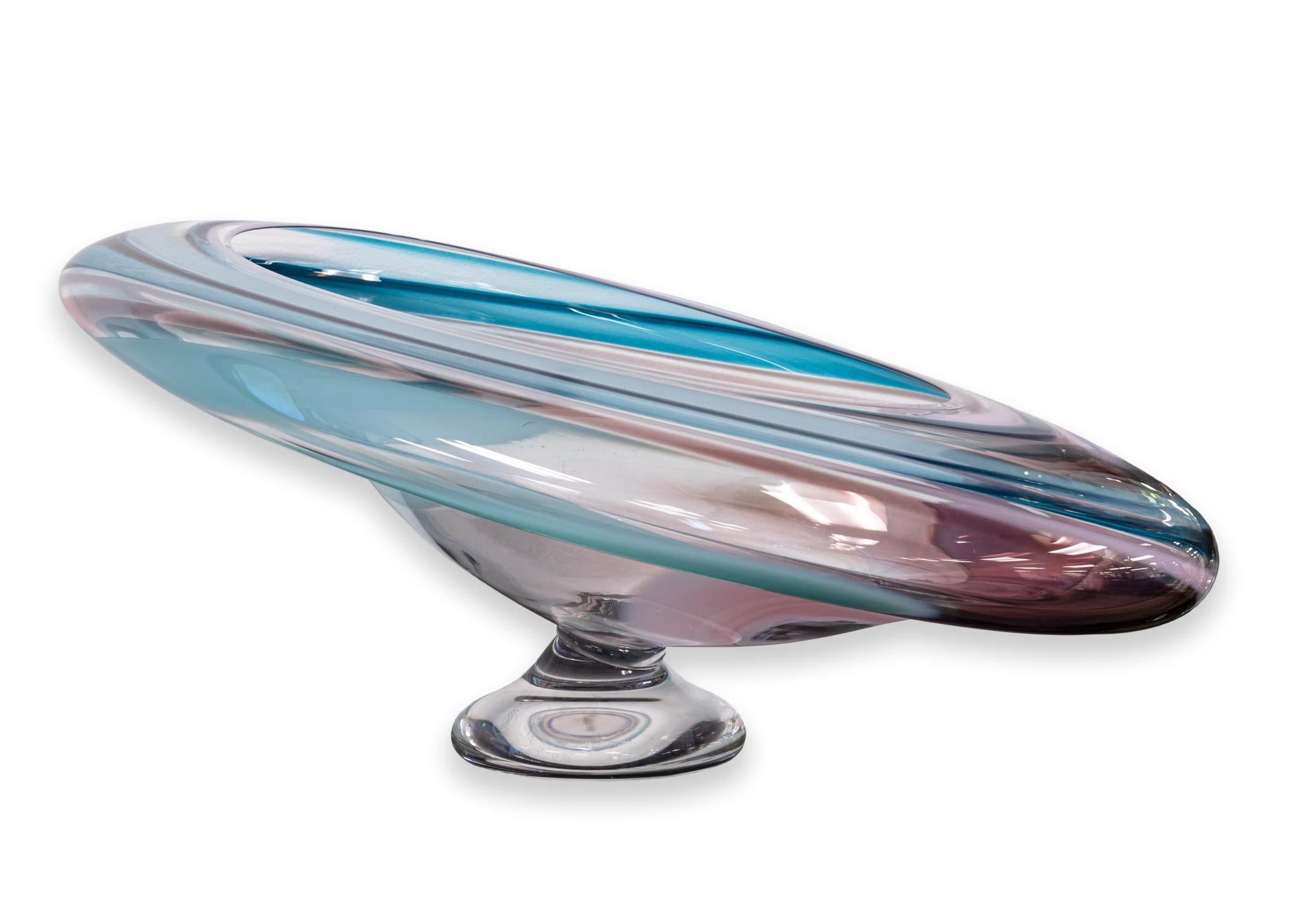 David Goldhagen Signed and Numbered 4/71 Blown Modern Glass Sculpture In Good Condition In Keego Harbor, MI