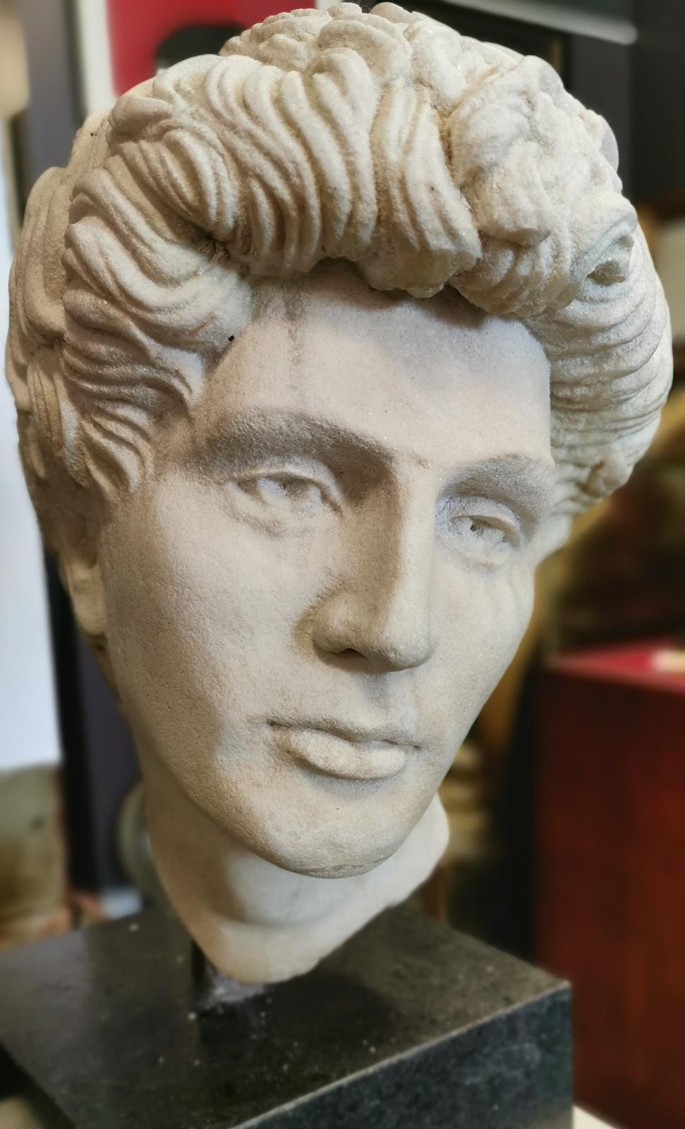 Greco Roman David, Greco-Roman Style Faux Marble Head For Sale