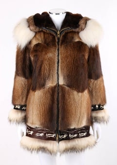 DAVID GREEN Genuine Fur Hooded Zip Front Alaskan Parka Coat
