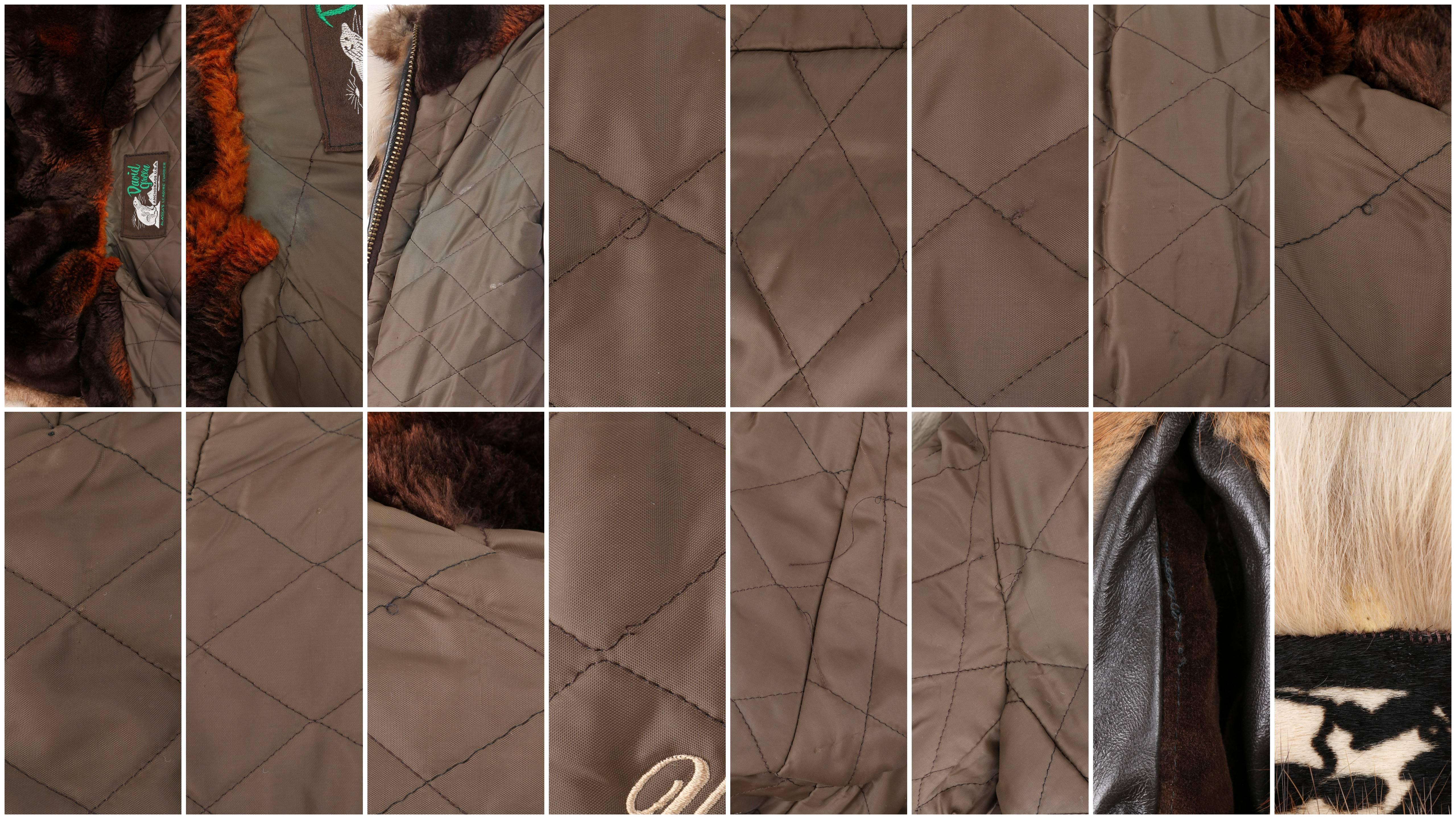 DAVID GREEN Genuine Fur Hooded Zip Front Alaskan Parka Coat 1