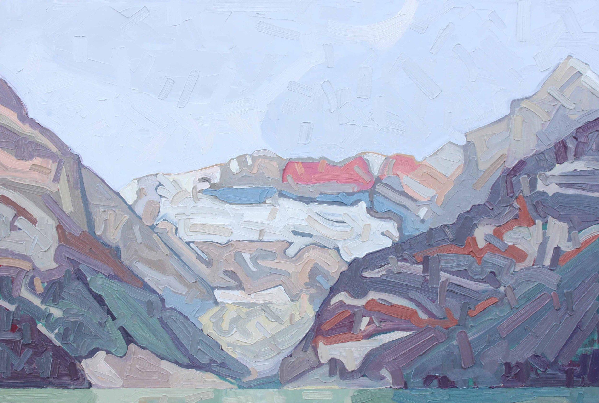 David Grieve Landscape Painting – Bergansicht 1