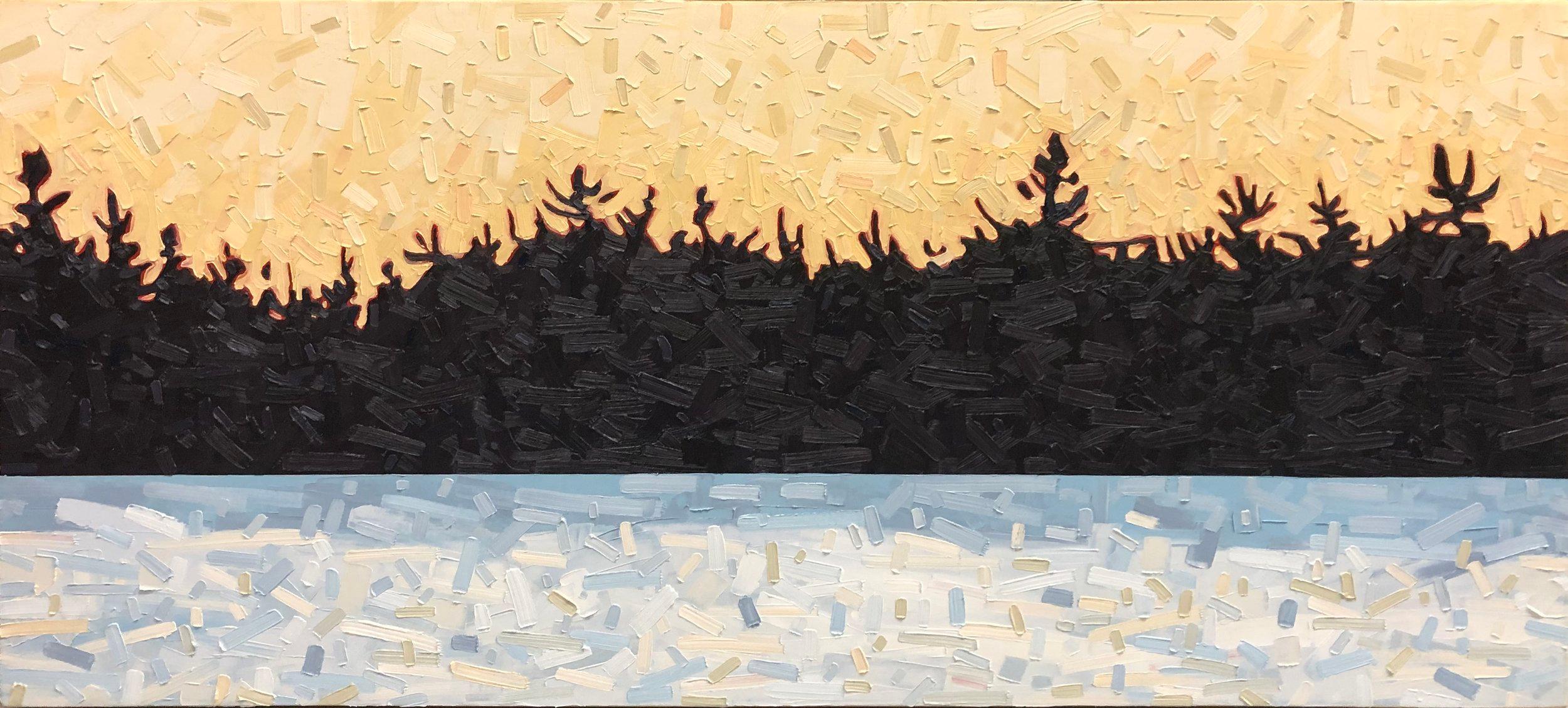 David Grieve Landscape Painting – Gelbes Himmelblaues Wasser 5