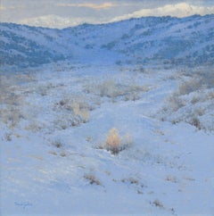 "Alpen Glow" (2025) Paesaggio invernale di montagna dipinto a olio