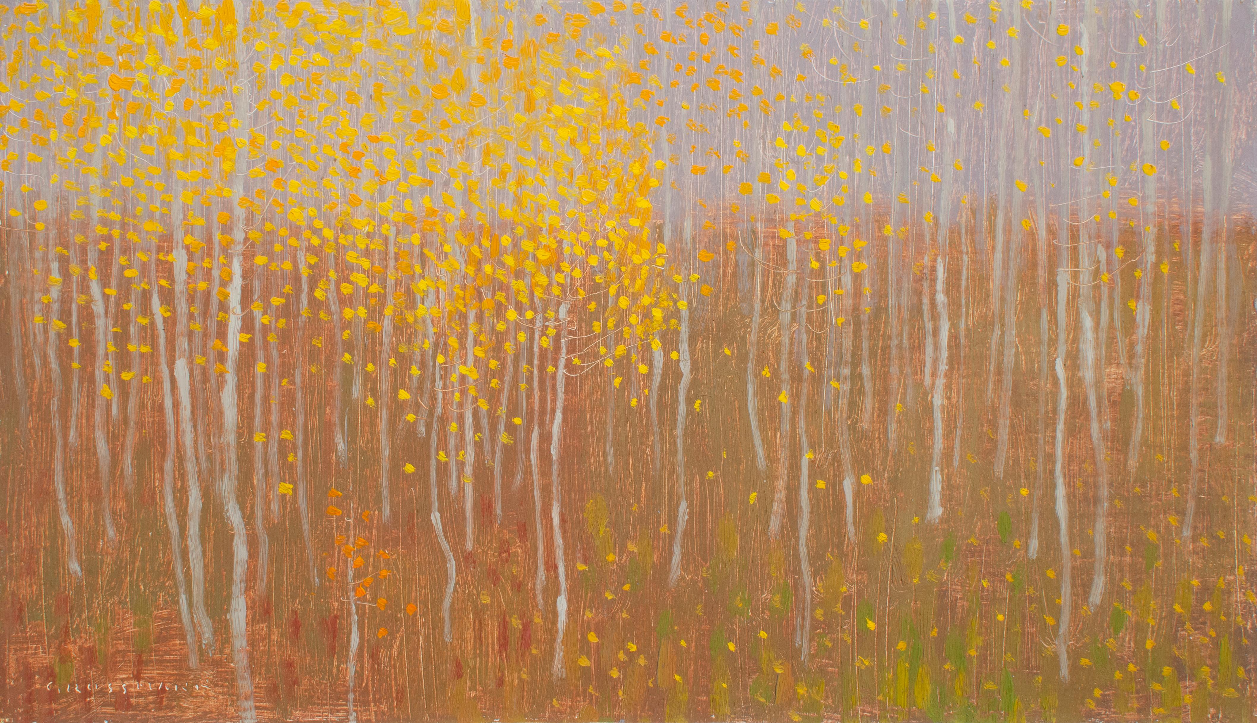 "Foglie d'arancio d'autunno" (2024) di David Grossmann, Pittura a olio originale