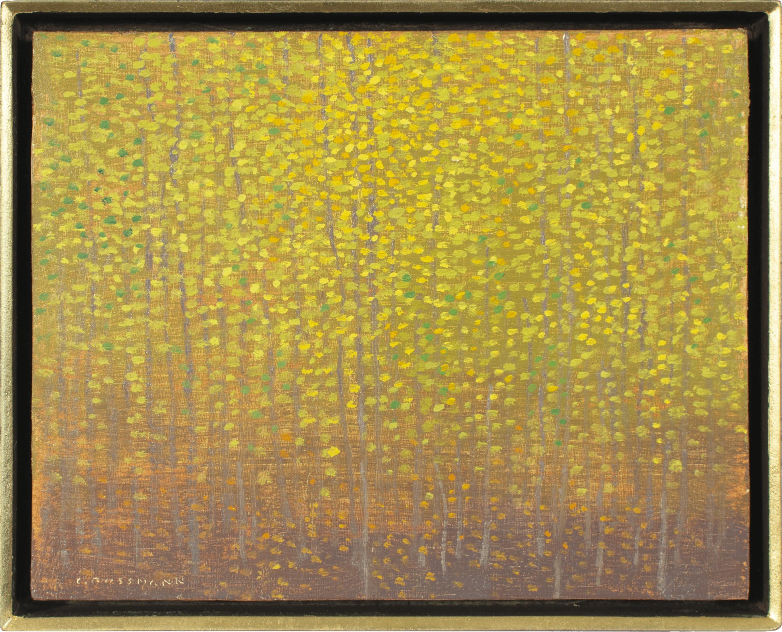 Luz de principios de otoño, pintura al óleo de paisaje abstracto - Painting de David Grossmann