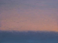 "Hacia el cielo que se desvanece", de David Grossmann, Pintura al óleo original, Puesta de sol