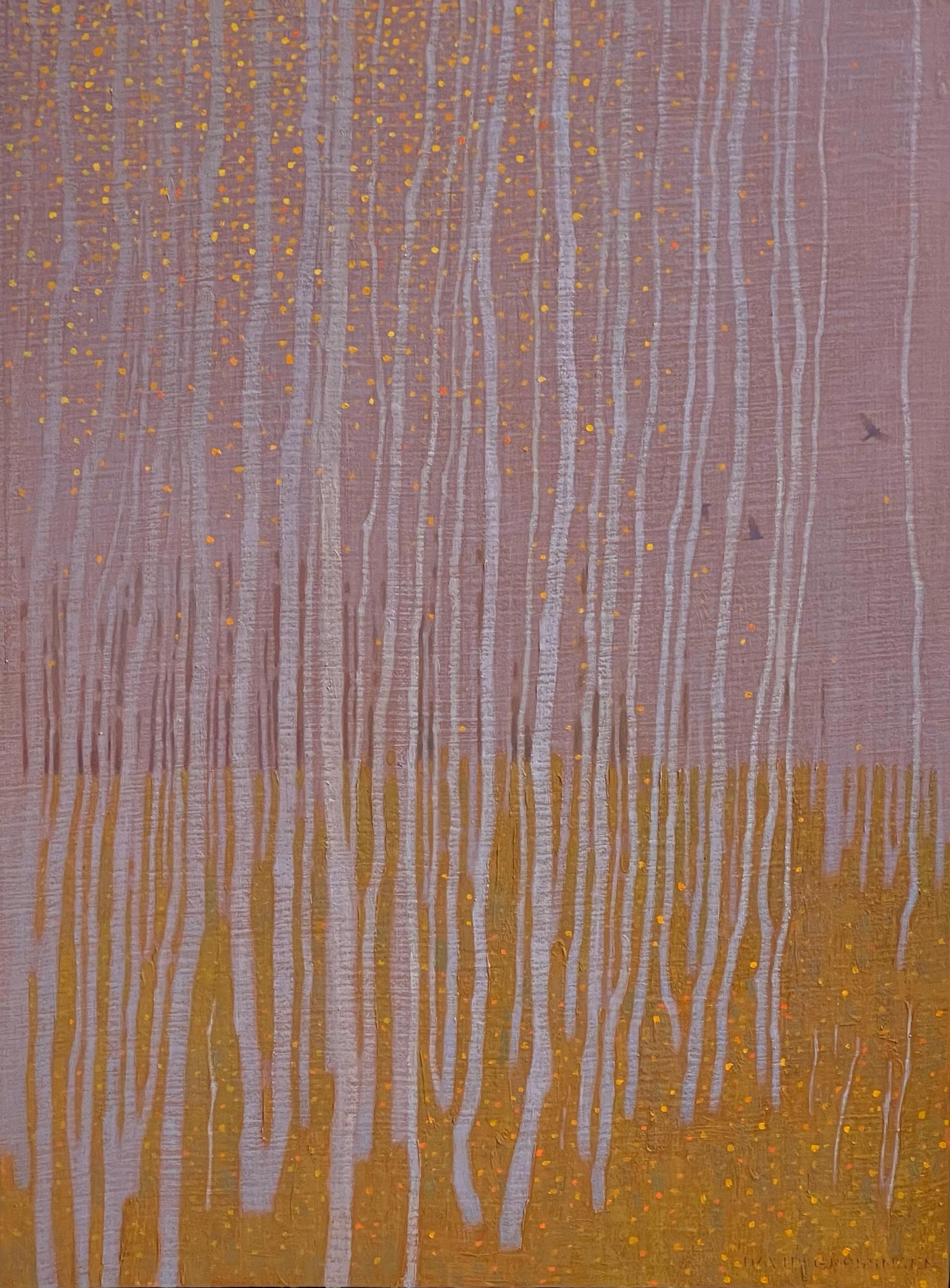 David Grossmann Figurative Painting - "October Flights", Oil Painting